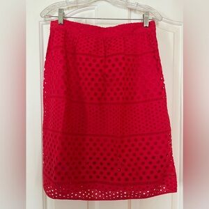 Ann Taylor Loft eyelet pink skirt